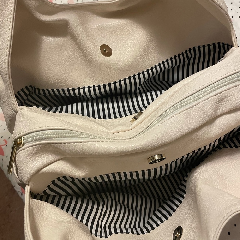 NEW Charming Charlie Hobo Bag White with Gold Accents 4th of July Sale - Picture 5 of 6
